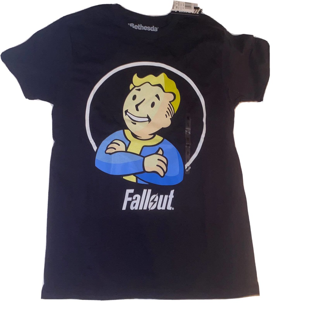 Bethesda‎ Official Fallout Vault Boy T-Shirt Black Size Medium New